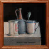  Still Life with Two Handles on a Dark Background